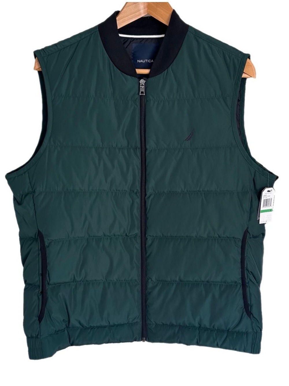 Nautica Down Vest Puffer Cabincore Outdoors Gorpcore Lightweight Green Large